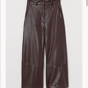 H&M Brown Leather Culottes